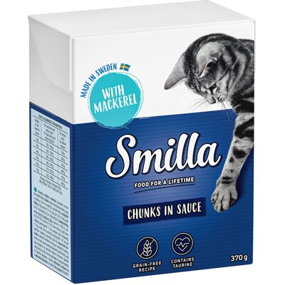 Smilla Hapjes in Saus 24 x 370 en Smilla Hapjes in Gelei 24 x 380 g Kattenvoer - Makreel in Saus Smilla Hapjes in Saus 24 x 370 en Smilla Hapjes in Gelei 24 x 380 g Kattenvoer - Makreel in Saus