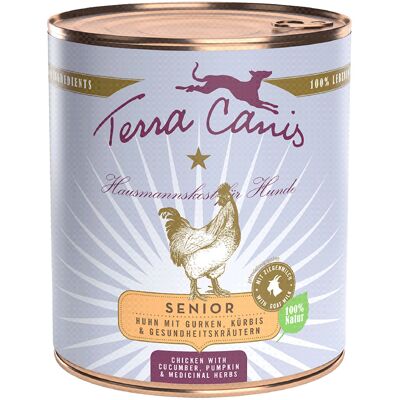 6 x 800 g Terra Canis Senior Graanvrij Kip met Komkommer, Pompoen en Gezondheidskruiden Hondenvoer 6 x 800 g Terra Canis Senior Graanvrij Kip met Komkommer, Pompoen en Gezondheidskruiden Hondenvoer