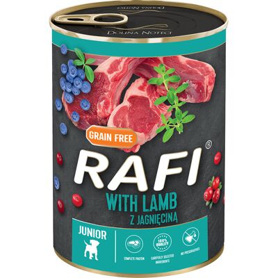 24x400g RAFI Junior Paté met Lam, Cranberry en Bosbes hondenvoer nat 24x400g RAFI Junior Paté met Lam, Cranberry en Bosbes hondenvoer nat