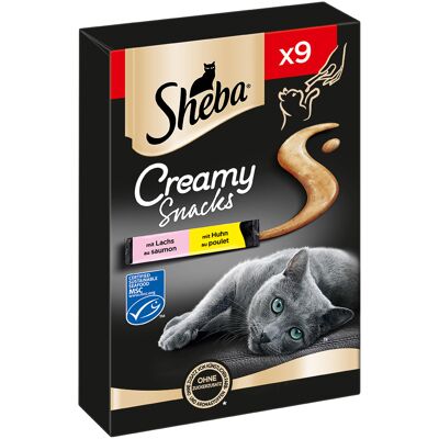 Sheba Creamy Snacks - Kip & Zalm (63 x 12 g) Sheba Creamy Snacks - Kip & Zalm (63 x 12 g)