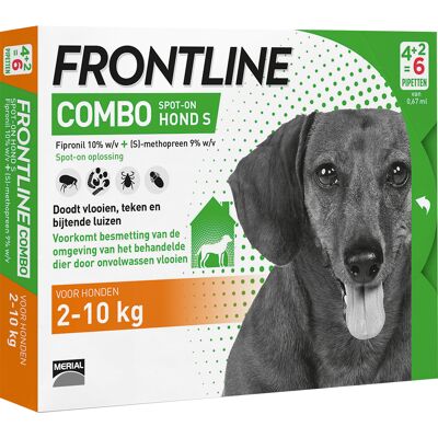 Frontline Combo Spot-On Hond S 2-10kg 6 Pipetten x 0,67ml Frontline Combo Spot-On Hond S 2-10kg 6 Pipetten x 0,67ml