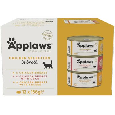 12x156g Applaws Mix Kip in Bouillon Kattenvoer nat 12x156g Applaws Mix Kip in Bouillon Kattenvoer nat