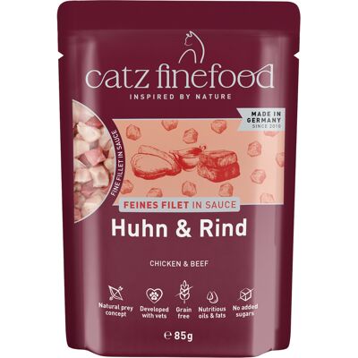 16x85g catz finefood Fijn Filet Kip & Rund Kattenvoer nat 16x85g catz finefood Fijn Filet Kip & Rund Kattenvoer nat