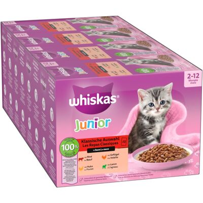 48 x 85 g Junior Klassieke selectie in saus Whiskas Kattenvoer 48 x 85 g Junior Klassieke selectie in saus Whiskas Kattenvoer