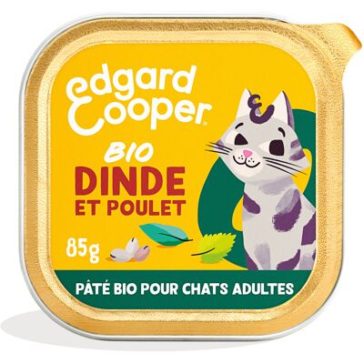 12x85g Edgard & Cooper Adult Bio Graanvrije Paté Biologische Kalkoen en Biologische Kip - Paté voor katten 12x85g Edgard & Cooper Adult Bio Graanvrije Paté Biologische Kalkoen en Biologische Kip - Paté voor katten