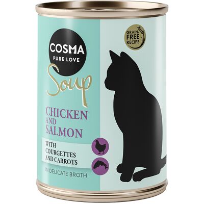 Voordeelpakket Cosma Soup 24 x 100 g - Kipfilet en Zalm met Courgettes en Wortelen Voordeelpakket Cosma Soup 24 x 100 g - Kipfilet en Zalm met Courgettes en Wortelen