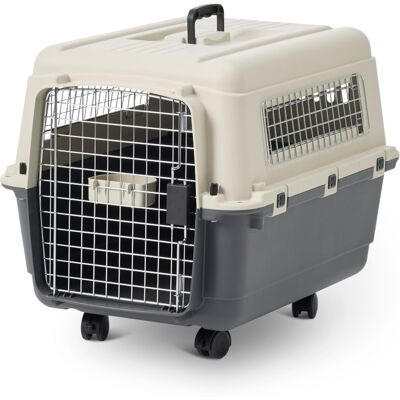 savic Transportbox Feria met Wieltjes - Maat 4: S, antraciet/beige savic Transportbox Feria met Wieltjes - Maat 4: S, antraciet/beige