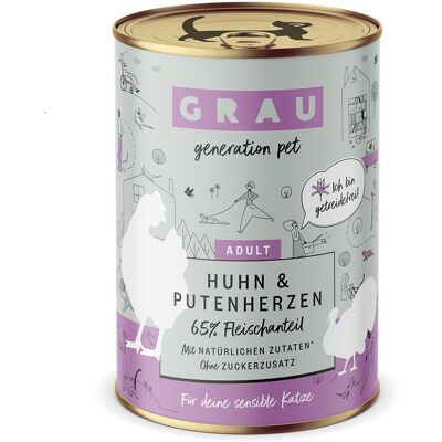 6x400g Kip/Kalkoen Smulpannetje Grau Kattenvoer Graanvrij 6x400g Kip/Kalkoen Smulpannetje Grau Kattenvoer Graanvrij