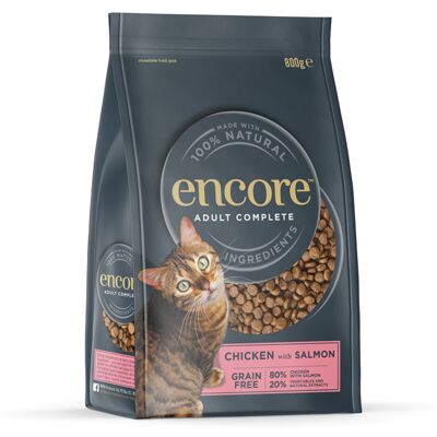 2x800g Encore Cat kip met zalm droogvoer voor katten 2x800g Encore Cat kip met zalm droogvoer voor katten