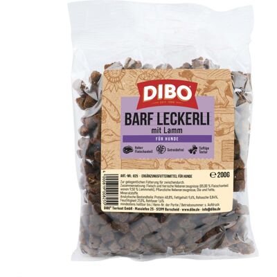 6 x 200 g DIBO BARF-snoepjes met lam hondensnacks 6 x 200 g DIBO BARF-snoepjes met lam hondensnacks