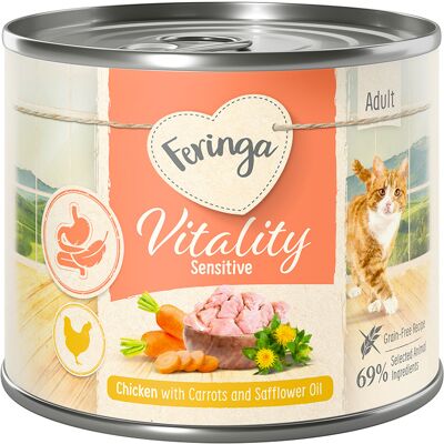 12x200g Feringa Vitality Sensitive Kip natvoer voor katten 12x200g Feringa Vitality Sensitive Kip natvoer voor katten