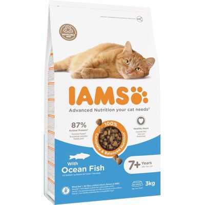 Voordeelpakket: 2x 3kg IAMS Advanced Nutrition Senior 7+ met zeevis droogvoer voor katten Voordeelpakket: 2x 3kg IAMS Advanced Nutrition Senior 7+ met zeevis droogvoer voor katten