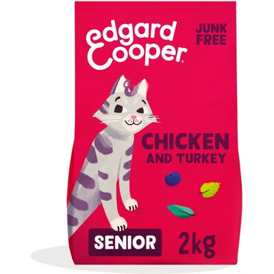2kg Edgard & Cooper Senior Kip, Kalkoen - Kattenvoer 2kg Edgard & Cooper Senior Kip, Kalkoen - Kattenvoer