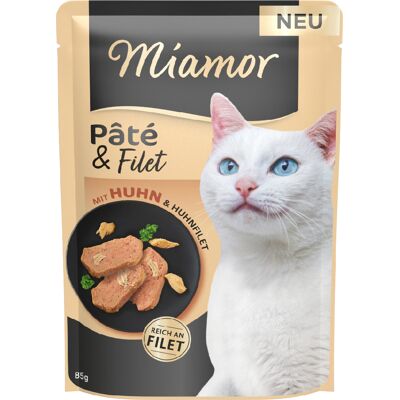 Voordeelpakket: 30x85g Miamor Pâté & Filet kip natvoer voor katten Voordeelpakket: 30x85g Miamor Pâté & Filet kip natvoer voor katten