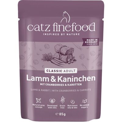 catz finefood Maaltijdzakjes Voordeelpakket 16 x 85 g Kattenvoer - Lam & Konijn catz finefood Maaltijdzakjes Voordeelpakket 16 x 85 g Kattenvoer - Lam & Konijn