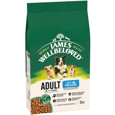 James Wellbeloved Adult - Vis & Rijst Hondenvoer - 12 kg James Wellbeloved Adult - Vis & Rijst Hondenvoer - 12 kg