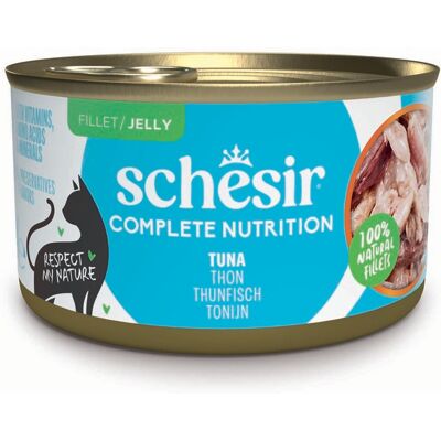 Voordeelpakket: 24x85g Schesir Complete Nutrition filet in gelei tonijn natvoer voor katten Voordeelpakket: 24x85g Schesir Complete Nutrition filet in gelei tonijn natvoer voor katten