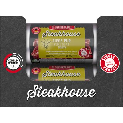 12x 500g Fleischeslust Steakhouse Sensitive puur geiten natvoer voor honden 12x 500g Fleischeslust Steakhouse Sensitive puur geiten natvoer voor honden
