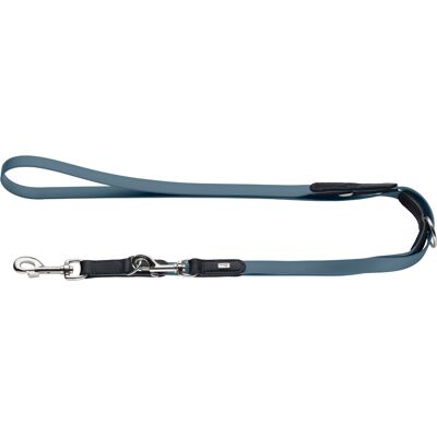 Hunter verstelbaar lood Wolmar - biothaan/leder, rookblauw/zwart, 200cm lang Hunter verstelbaar lood Wolmar - biothaan/leder, rookblauw/zwart, 200cm lang