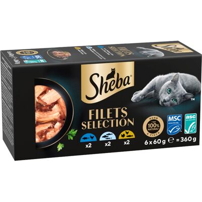 36x 60g Sheba Filets Mixpack I (3 soorten) nat kattenvoer 36x 60g Sheba Filets Mixpack I (3 soorten) nat kattenvoer