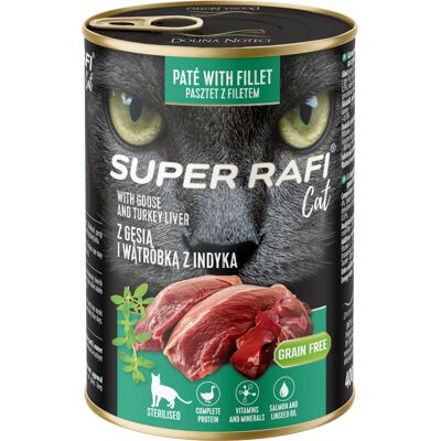12x400g Rafi Super voor Steriele Katten Gans & Kalkoenlever natvoer voor katten 12x400g Rafi Super voor Steriele Katten Gans & Kalkoenlever natvoer voor katten
