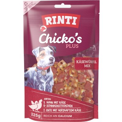 Voordeelpakket: 3x,225g RINTI Extra Chicko Plus Blokjesmix Hondensnacks Voordeelpakket: 3x,225g RINTI Extra Chicko Plus Blokjesmix Hondensnacks