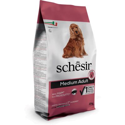 12 kg Schesir Dog Dry Medium/Large Maintenance Ham Droog Hondenvoer 12 kg Schesir Dog Dry Medium/Large Maintenance Ham Droog Hondenvoer