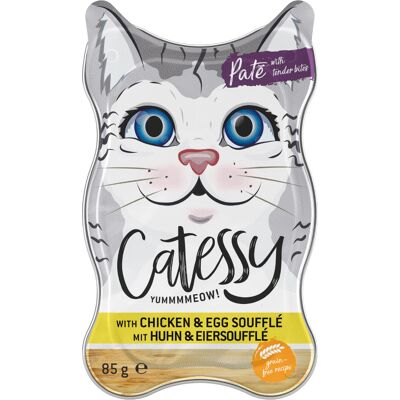 36x85g Patéschaaltjes met Kippen- en eiersoufflé Catessy Kattenvoer 36x85g Patéschaaltjes met Kippen- en eiersoufflé Catessy Kattenvoer