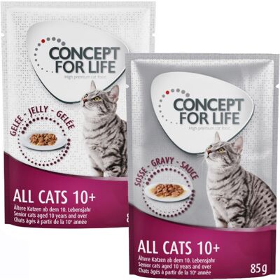 24x85g Gemengd Gelei & Saus All Cats 10+ in Saus en Gelei Concept for Life Kattenvoer 24x85g Gemengd Gelei & Saus All Cats 10+ in Saus en Gelei Concept for Life Kattenvoer