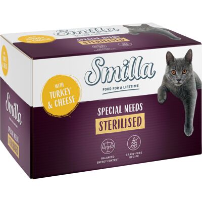 24x100g Kalkoen met Kaas Smilla Sterilised Kattenvoer nat 24x100g Kalkoen met Kaas Smilla Sterilised Kattenvoer nat