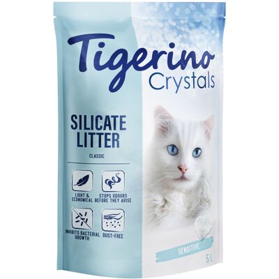 6x5L Tigerino Crystals Classic Sensitive Kattenbakvulling Silicaat 6x5L Tigerino Crystals Classic Sensitive Kattenbakvulling Silicaat