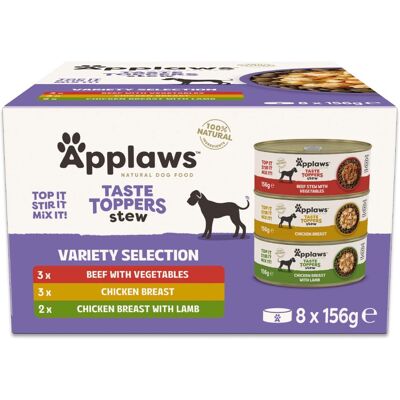 Applaws Taste Toppers 8 x 156 g Probeerpakket Hondenvoer - Probeerverpakking: Stoofpot mix Applaws Taste Toppers 8 x 156 g Probeerpakket Hondenvoer - Probeerverpakking: Stoofpot mix