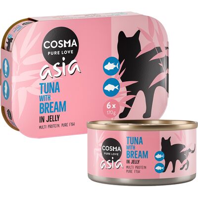 24x170g Tonijn met Brasem in Gelei Cosma Asia Kattenvoer 24x170g Tonijn met Brasem in Gelei Cosma Asia Kattenvoer