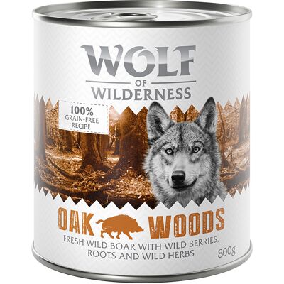 6x800g Oak Woods Wildzwijn Wolf of Wilderness Hondenvoer 6x800g Oak Woods Wildzwijn Wolf of Wilderness Hondenvoer