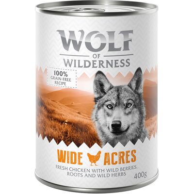 6x400g Wide Acres Kip Wolf of Wilderness Hondenvoer 6x400g Wide Acres Kip Wolf of Wilderness Hondenvoer
