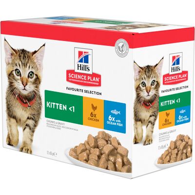 Hill's Science Plan Kitten Tonijn Bestel ook natvoer: 12 x 85 g Hill's Kitten - Vis selectie Hill's Science Plan Kitten Tonijn Bestel ook natvoer: 12 x 85 g Hill's Kitten - Vis selectie