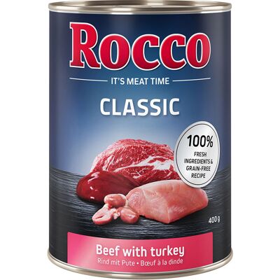 24x400g Rund met Kalkoen Rocco Classic Hondenvoer 24x400g Rund met Kalkoen Rocco Classic Hondenvoer