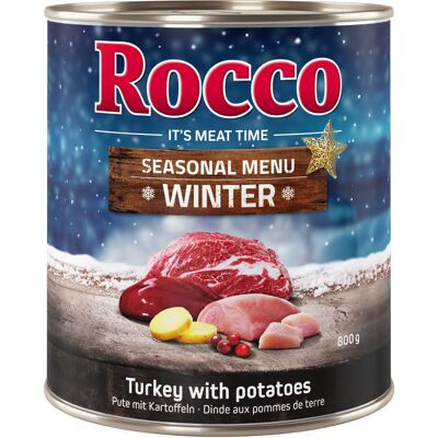6x800g Rund met Kalkoen en Aardappelen Rocco Winter Hondenvoer nat 6x800g Rund met Kalkoen en Aardappelen Rocco Winter Hondenvoer nat