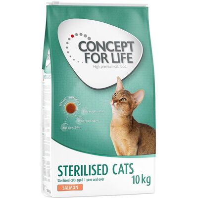 10kg Sterilised Cats Zalm Concept for Life Droogvoer Katten 10kg Sterilised Cats Zalm Concept for Life Droogvoer Katten