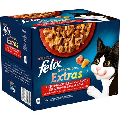 96x85g Van het Land Felix Sensations Extra Kattenvoer 96x85g Van het Land Felix Sensations Extra Kattenvoer
