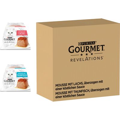 48x57g Zalm en Tonijn Revelations Mousse Gourmet Kattenvoer 48x57g Zalm en Tonijn Revelations Mousse Gourmet Kattenvoer