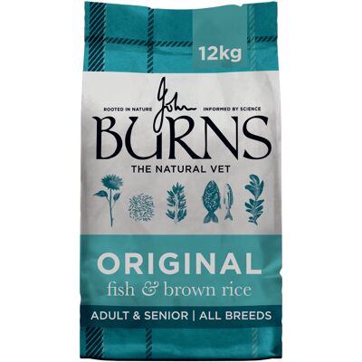 12kg Adult/Senior Original Vis & Bruine Rijst Burns Hondenvoer 12kg Adult/Senior Original Vis & Bruine Rijst Burns Hondenvoer