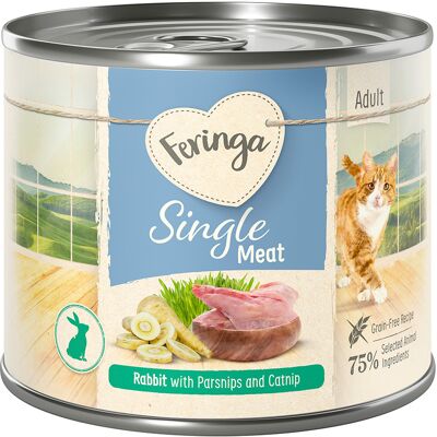 Feringa Single Meat Menu 12 x 200 g Kattenvoer - Konijn met Pastinaak & Kattenkruid Feringa Single Meat Menu 12 x 200 g Kattenvoer - Konijn met Pastinaak & Kattenkruid