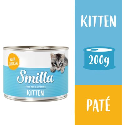 24x200g Kitten met Kip Smilla Kattenvoer 24x200g Kitten met Kip Smilla Kattenvoer