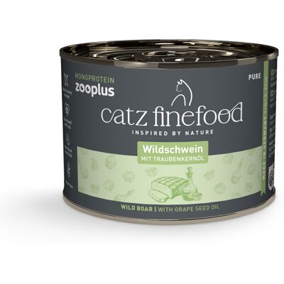 6x200g Wild Zwijn Monoprotein Catz Finefood Kattenvoer 6x200g Wild Zwijn Monoprotein Catz Finefood Kattenvoer