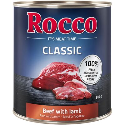 6x800g Rund met Lam Rocco Hondenvoer 6x800g Rund met Lam Rocco Hondenvoer