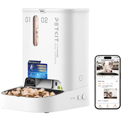 Petkit YumShare Dual-Hopper 2 met AI-camera 31,6x18,6x29,6cm Kat/Hond Petkit YumShare Dual-Hopper 2 met AI-camera 31,6x18,6x29,6cm Kat/Hond