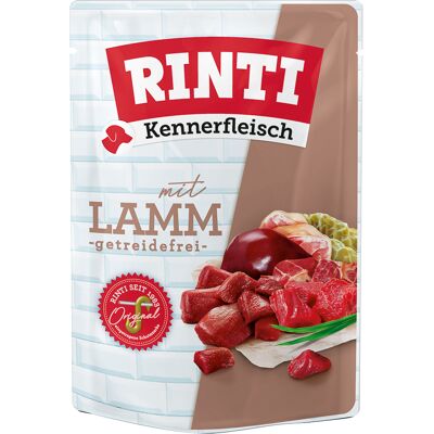 10x400g RINTI Kennerfleisch Pouches lam honden natvoer 10x400g RINTI Kennerfleisch Pouches lam honden natvoer