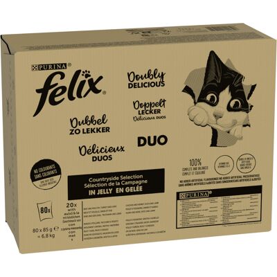 80x85g Dubbele Smaakvolle Selectie Van Het Platteland Felix Kattenvoer 80x85g Dubbele Smaakvolle Selectie Van Het Platteland Felix Kattenvoer
