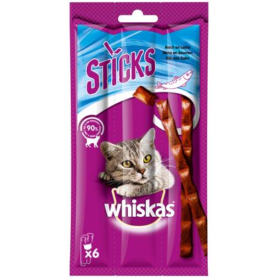 14x 36g Whiskas Sticks Rijk aan Zalm Kattensnacks 14x 36g Whiskas Sticks Rijk aan Zalm Kattensnacks